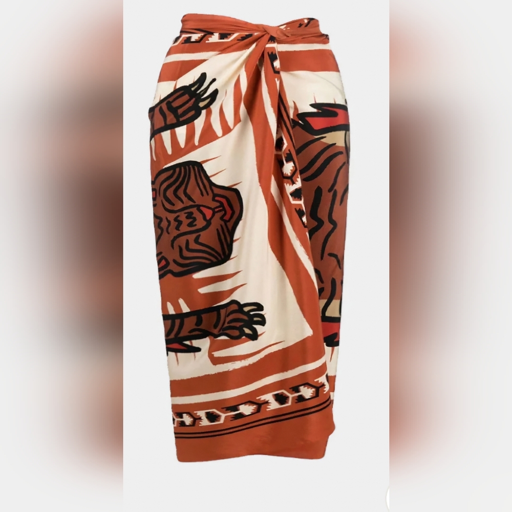 Tribal Print Wrap Skirt